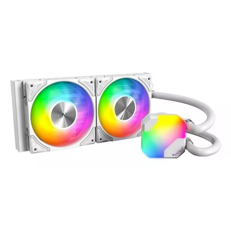 AIO šķidruma dzesētājs Montech Hyper Flow ARGB 240 mm Balts