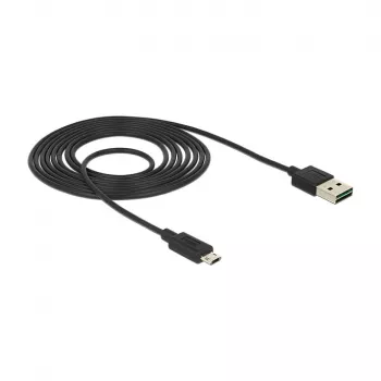 USB kabelis DeLOCK 83850 USB 2.0 2m USB A Micro-USB B Melns