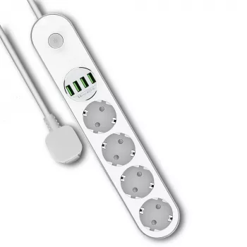 Pagarinātājs Colorway CW-CHE44W 2m 4 AC kontaktligzdas 4 USB baltā krāsā