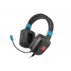 Vadu spēļu austiņas Fury NFU-1584 ar buma mikrofonu, apvalka tipa, 98 dB, 15–25000 Hz, 2 m kabelis, USB un 3,5 mm, zila