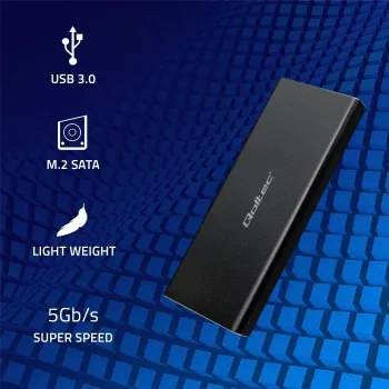 Ārējais M.2 SATA SSD korpuss QOLTEC 51854 USB 3.0 bezinstrumentu