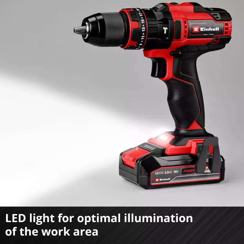 Einhell TE-CD 18/44 Li-I bezvadu urbjmašīna 24000 RPM 1.59 kg Melna, Sarkana