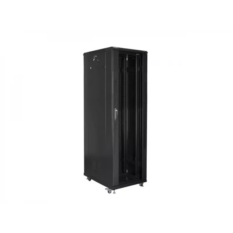 LANBERG 19 42U 800x800 mm stāvošs skapis ar stikla durvīm (FlatPack) melns