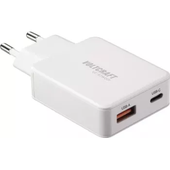 Voltcraft UC-1C1A65W01 USB lādētājs USB-C USB-A ātrā uzlāde PD 3.0 Balts (VC-17010790)