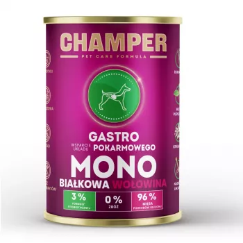 CHAMPER Gastro Monoprotein Liellopa - slapjā suņu barība - 400g
