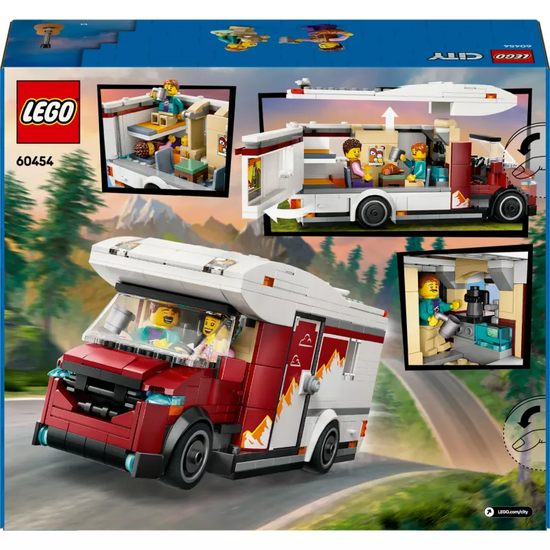 Konstruktors LEGO City Piedzīvojumu Kemperis 60454, 385 gab., augstums 80 mm, vecumam no 6 gadiem