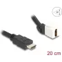 DeLOCK Keystone modulis, HDMI vīrietis-mātīte, 45° leņķis, 8K 60 Hz, 20 cm, melns