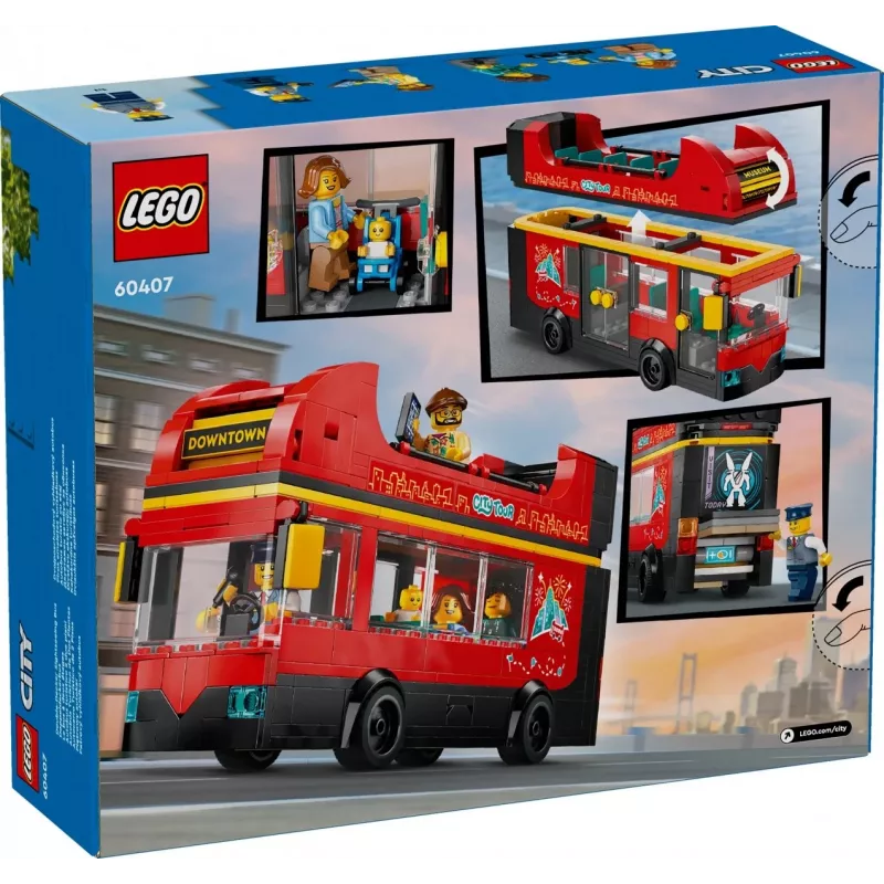 LEGO City Sarkanā divstāvu apskates autobusa rotaļlieta 60407