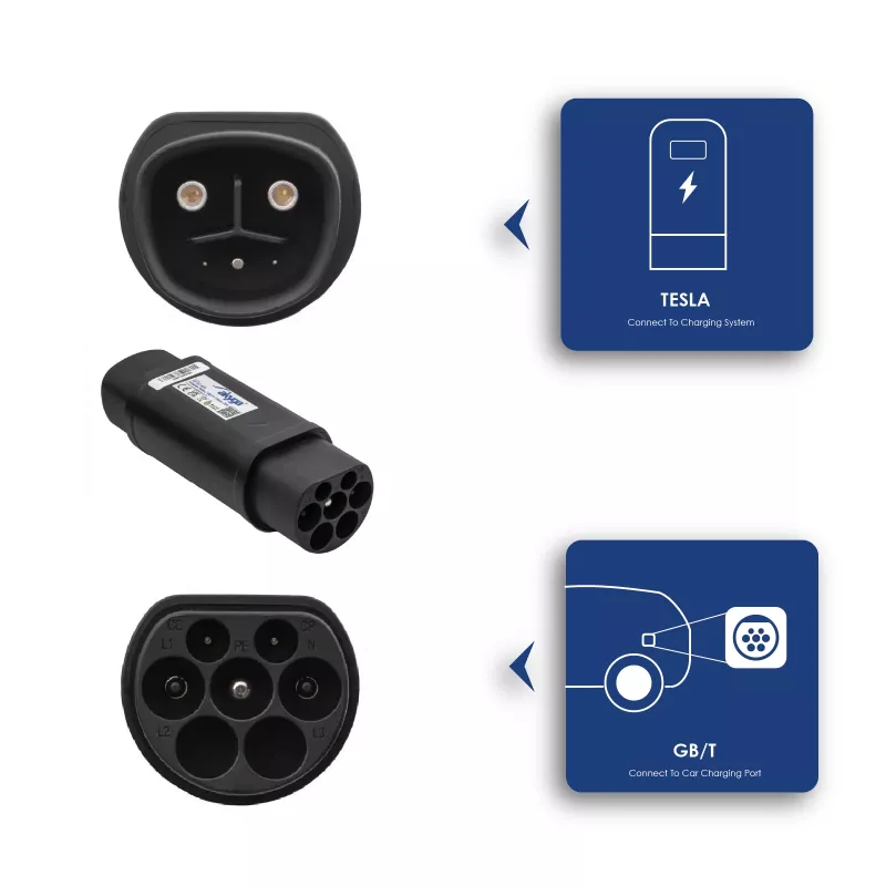 Akyga AK-SC-E22 EV uzlādes adapteris Tesla uz GB/T 1 fāze 32A