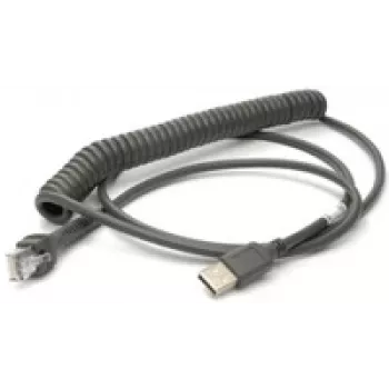 Honeywell USB kabelis, spirālveida, garums 2,9 m, melns, priekš Voyager/Fusion/Focus (53-53235-N-3)