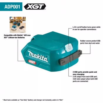 Makita ADP001G XGT USB adapteris / ārējais akumulators, 36 V