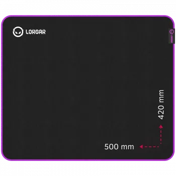 Lorgar Main 315 Gaming peles paliktnis, ātrgaitas virsma, purpura neslīdoša gumijas pamatne, 500mm x 420mm x 3mm