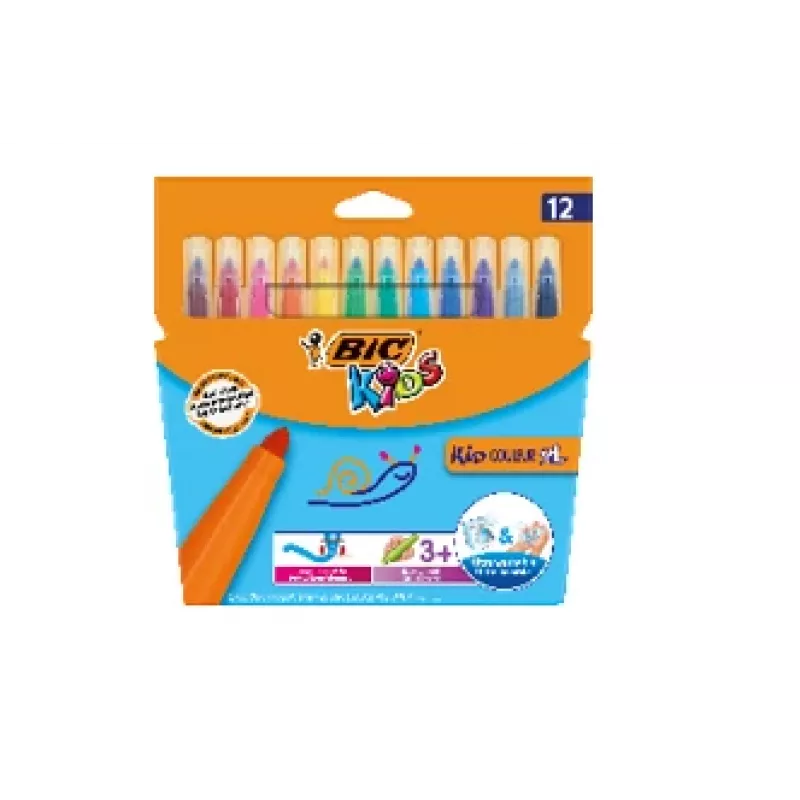 Flomāsteri BIC Kid Couleur XL Daudzkrāsains 12 krāsas