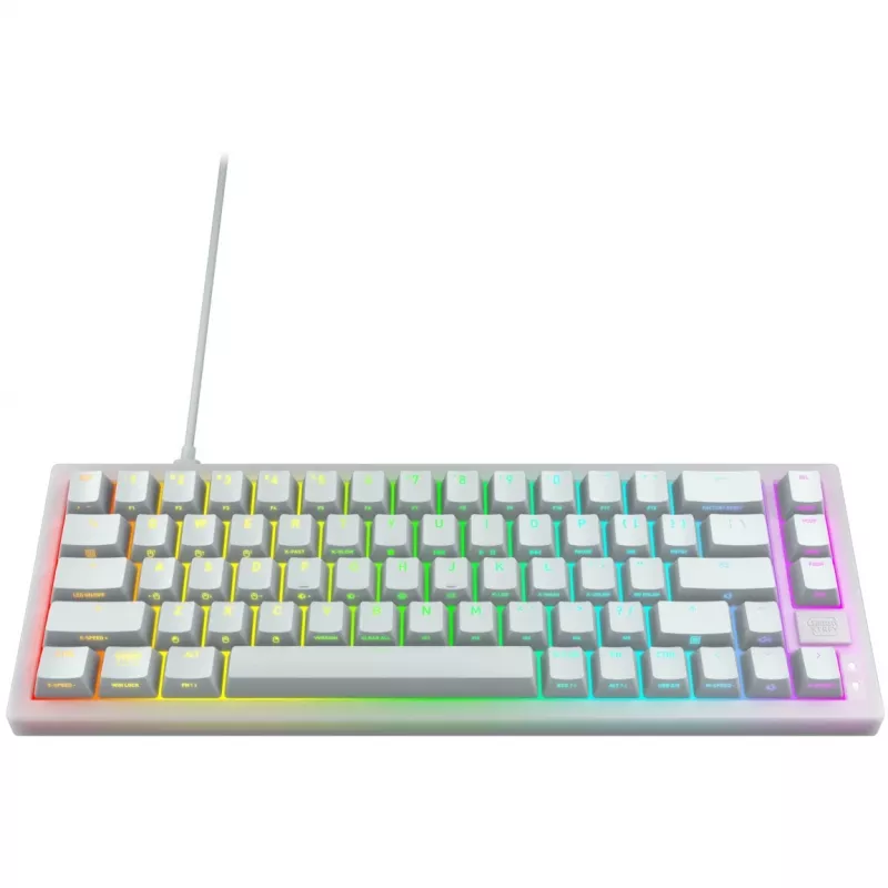 CHERRY K5V2 Kompakta spēļu tastatūra Gaming USB QWERTY Angļu Balta 67 taustiņi RGB LED