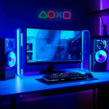 Gaming neon gaismas panelis MANTA SNL111MT – dekoratīvie LED simboli spēļu stacijai