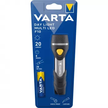 Varta Day Light Multi LED F10 - Schlüsselanhänger-Blinklicht - Aluminium - Schwarz - ABS Synthetik - Aluminium - Kautschuk - Tasten - CE - LED