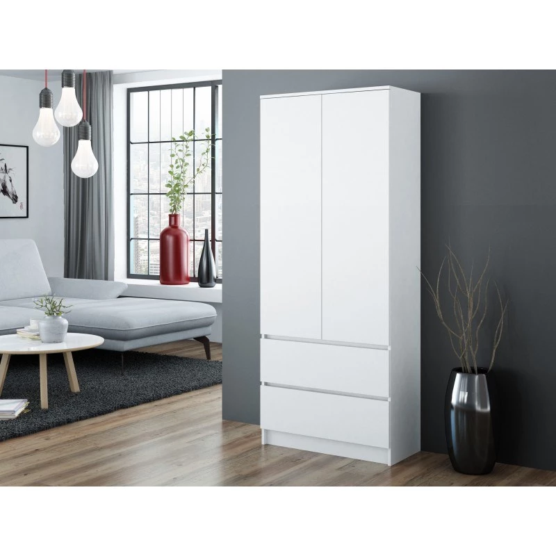 Garderobe Top E Shop SZAFA MALWA B 5 plaukti 2 veramas durvis Balta 900×500×1800 mm