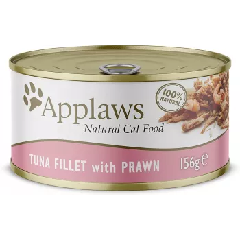 Slapjā barība kaķiem Applaws Tuna Fileja ar Garnelēm 156 g maisiņš — pieaugušiem kaķiem, 156 g, 81% mitrums, 14% olbaltumvielas