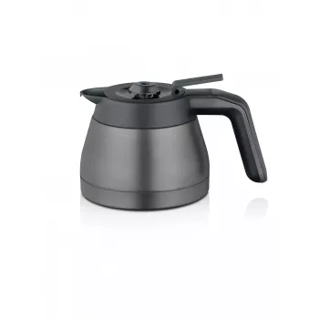 Krūze Severin kafijas automātiem, modelis TK 5571 — 1.1 L, matēts tērauds/melns, 220×165×135 mm