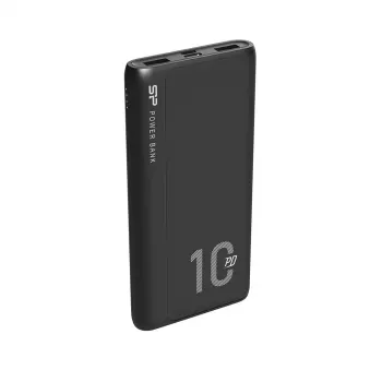 Pārnēsājams lādētājs Silicon Power QP15 10000 mAh, LiPo, 2x USB-A + 2x USB-C, Micro-USB ieeja, melns