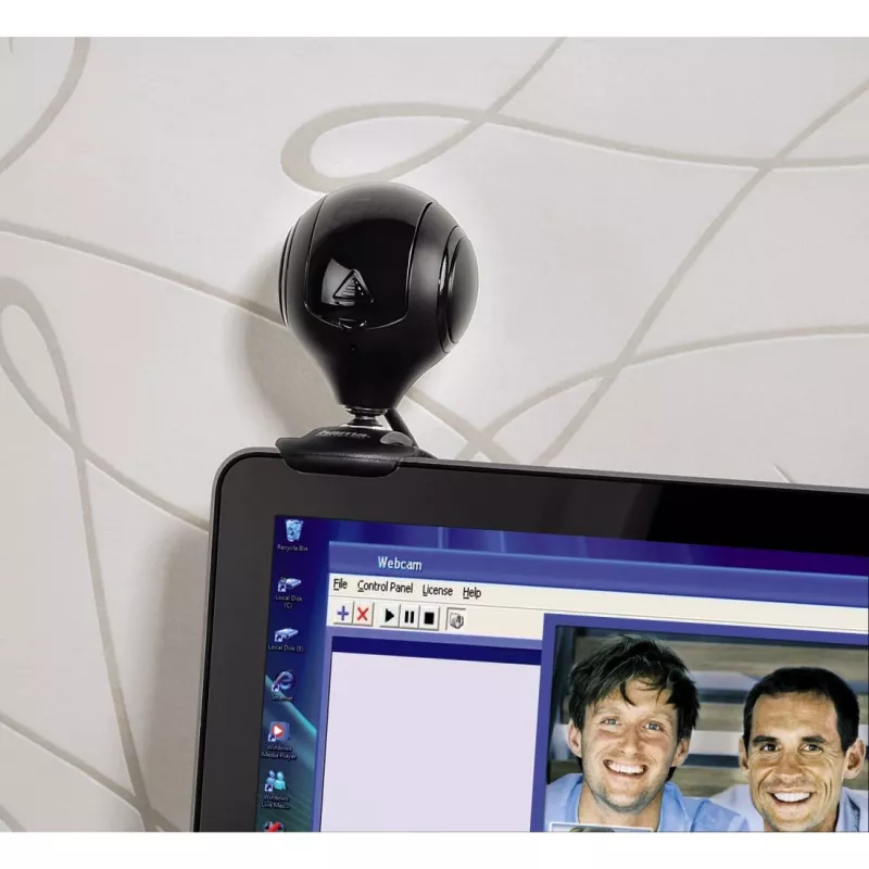 Hama 00053950 Spy Protect HD tīmekļa kamera, 1,3 MP, 1280 x 720, 30 kadri/s, iebūvēts mikrofons, USB 2.0, melna