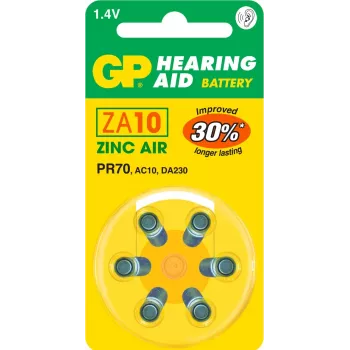 GP Batteries dzirdes aparātu baterija ZA10 (6 gab.)