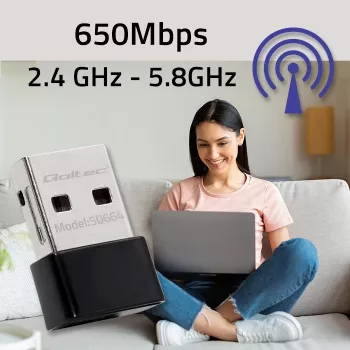 QOLTEC Ultra-Fast Wireless Mini USB Adapter Wi-Fi