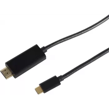 S/CONN 10-57025 1m HDMI Type A uz USB Type-C video kabeļa adapteris, melns