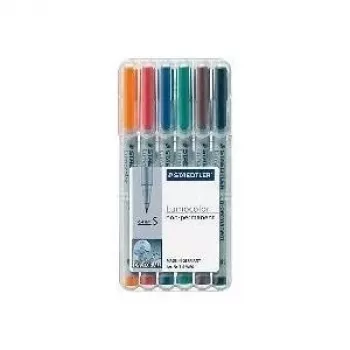 Marķieris Staedtler 311 WP6 6 gab. Melns, Zils, Brūns, Zaļš, Oranžs, Sarkans