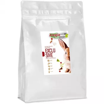Alegia Exclusive granulu trušu barība 1.6 kg — pilnvērtīga ikdienas barība pieaugušiem trušiem, dārzeņu garša