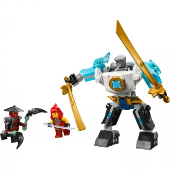LEGO NINJAGO komplekts 71827 Zane kaujas tērpa mehs, 92 gabali, 2 minifigūras, augstums 100 mm, vecums 6+