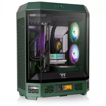 Thermaltake The Tower 600, korpuss Midi Tower, Tumši Zaļš, Rūdīts Stikls x3