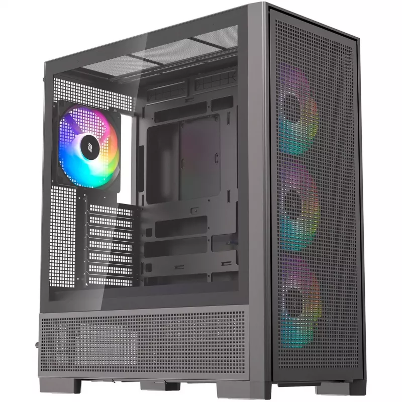 PC korpuss Silentware Air 2000 A-RGB Black — vidējais tornis, rūdīta stikla sānu panelis