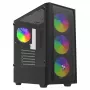 PC korpuss SAVIO Noctis Flow RGB — Cube, ATX/Mini-ITX, 3x 120 mm priekšējie ventilatori, rūdīta stikla sāns, max GPU 35 cm