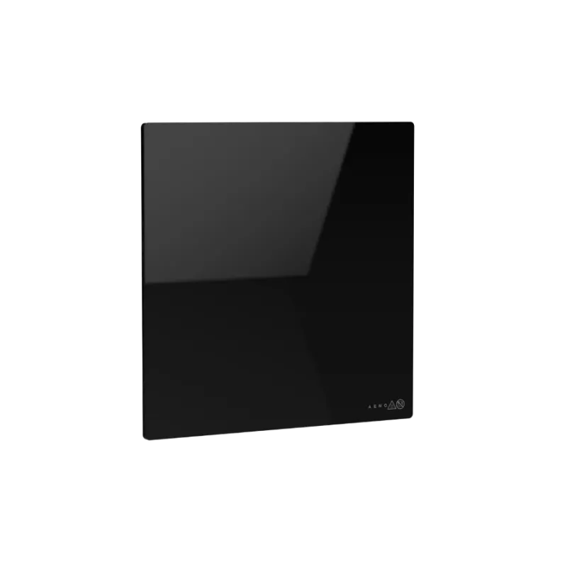AENO Premium Eco Smart Quadro sienas sildītājs, 500W, 50x50 cm, rūdīts stikls, infrasarkanais+konvekcijas apkures veids, LED displejs, kontaktdakša Eiropa (E/F tips), MELNS, Ražots Polijā