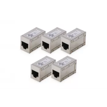 Digitus CAT 6 modulārie savienotāji ekranēti 5 gab. RJ-45 zelta kontakti Sudraba