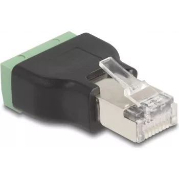 DeLOCK 66603 pārejas adapteris RJ45 uz 4 kontaktu spaiļu bloku, melns/zaļš