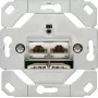 Gira 245200 kontaktligzda — 2×RJ-45 Cat6a, metāla apdare