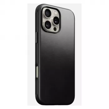 Mobilā telefona maciņš Nomad Modern Leather Case iPhone 16 Pro Max, 6.9 collas (17.5 cm), melns, āda+PC+TPU