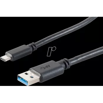 USB kabelis ShiverPeaks BS13-31045 USB 3.2 Gen 1 3m USB A USB C Melns