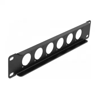 Patch Panel 1U DeLOCK 86501 10 inch metāla, melns, 6x D-modulis