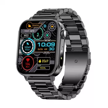 Viedpulkstenis Colmi P80 Steel Black ar Bluetooth un sirdsdarbības monitoru