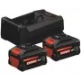 EXPERT Starter-Set 2x EXBA 18V-55 + Dual-Voltage-Charger GAL 12V/18V-80 (melna, 2x litija-jonu akumulators 5,5 Ah, AMPShare Alliance)