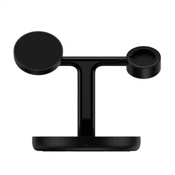 Baseus Swan 3-in-1 Magnētiskais bezvadu lādētājs 20W Melns Universālā versija (Iekļauts: USB-C 3A 1m kabelis)
