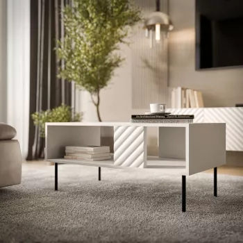 Kafijas galdiņš Cama Meble LUCCA 100 x 55 x 46 cm, taisnstūrveida, balts