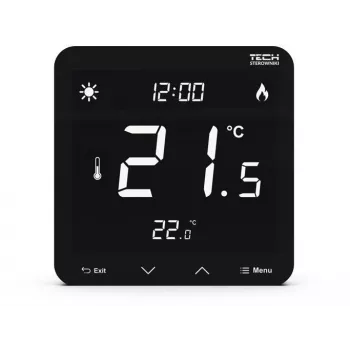 Vadu divstāvju telpas termostats ST-297z v3 Tech Controllers — iemontējams, melns
