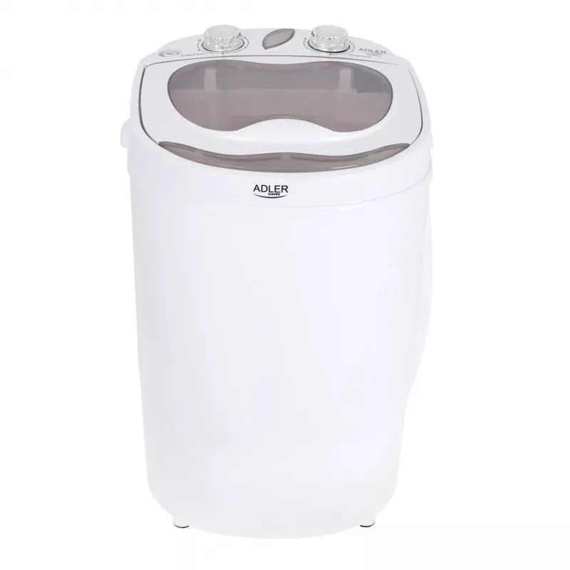 Veļas mazgājamā mašīna ar augšējo ielādi Adler AD 8055, portatīva, 3 kg ietilpība, krēmkrāsa, rotācijas vadība, 150 W