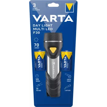 Rokas lukturītis Varta Day Light Multi LED F30 Melns Sudrabs Dzeltens