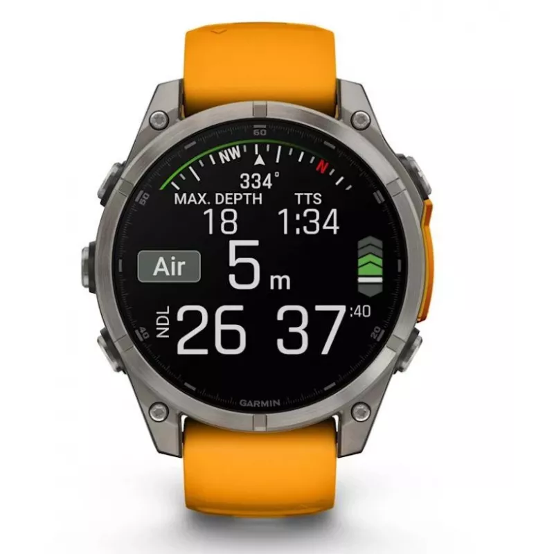 Garmin fenix 8 3.56 cm (1.4) AMOLED 47 mm Digitāls 454 x 454 pikseļi Skārienekrāns Grafīts Wi-Fi GPS (satelīts)