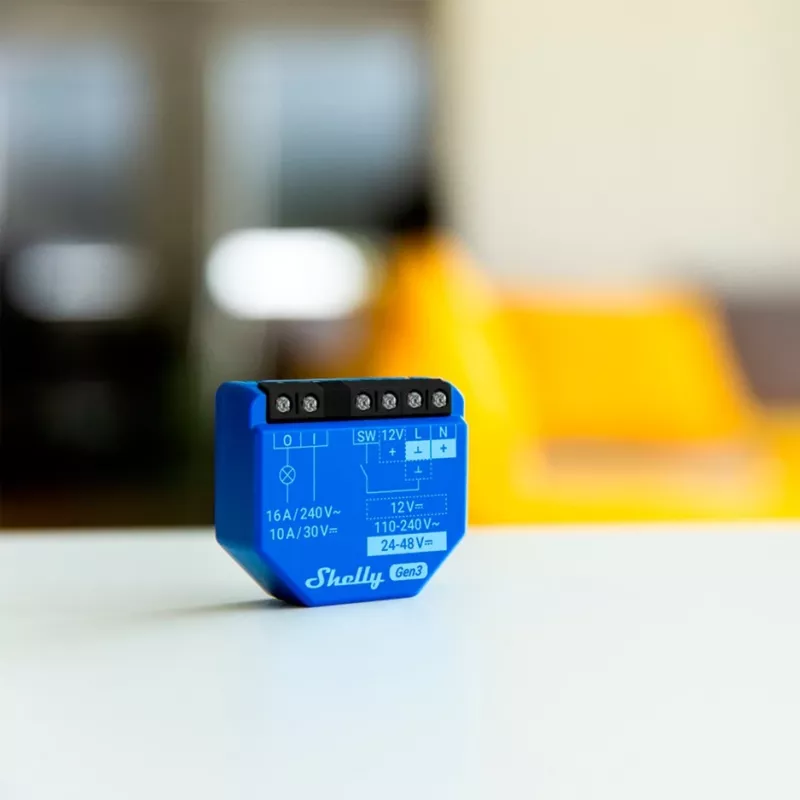 Shelly 1 Gen3 viedais releja slēdzis ar sauso kontaktu 16A, WiFi